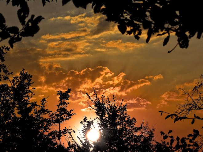 Himmel über dem Kurpark Oberlaa